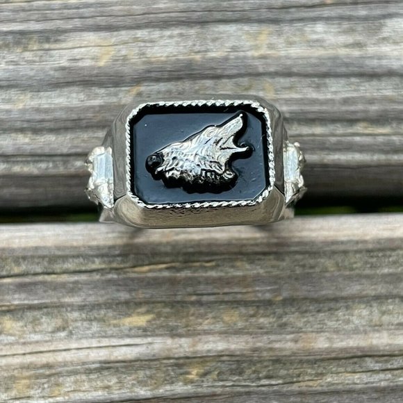 Men Ring Silver Tone Fashion Jewelry Rings Unisex Ring Size 10.5 - Picture 9 of 12